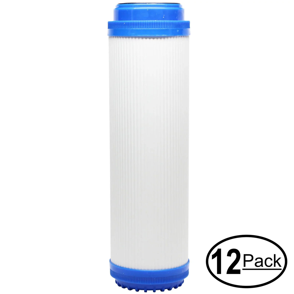 12-Pack Replacement for iSpring WKW21 Granular Activated Carbon Filter - Universal 10-inch Cartridge for iSpring 123Filter 3-Stage Counter-top Filter #WKW21 - Denali Pure Brand