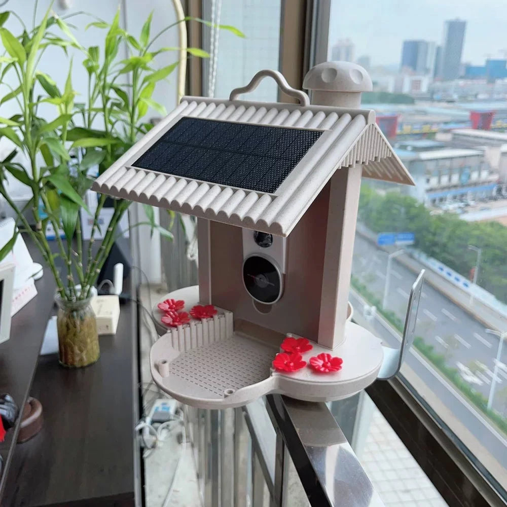 Carevas WIFI Smart Bird Feeder Camera 1080P Auto Capture Bird Video and Motion Detection Real-time Notification AI Identify Bird Species IP65 Waterproof 128G TF Cards