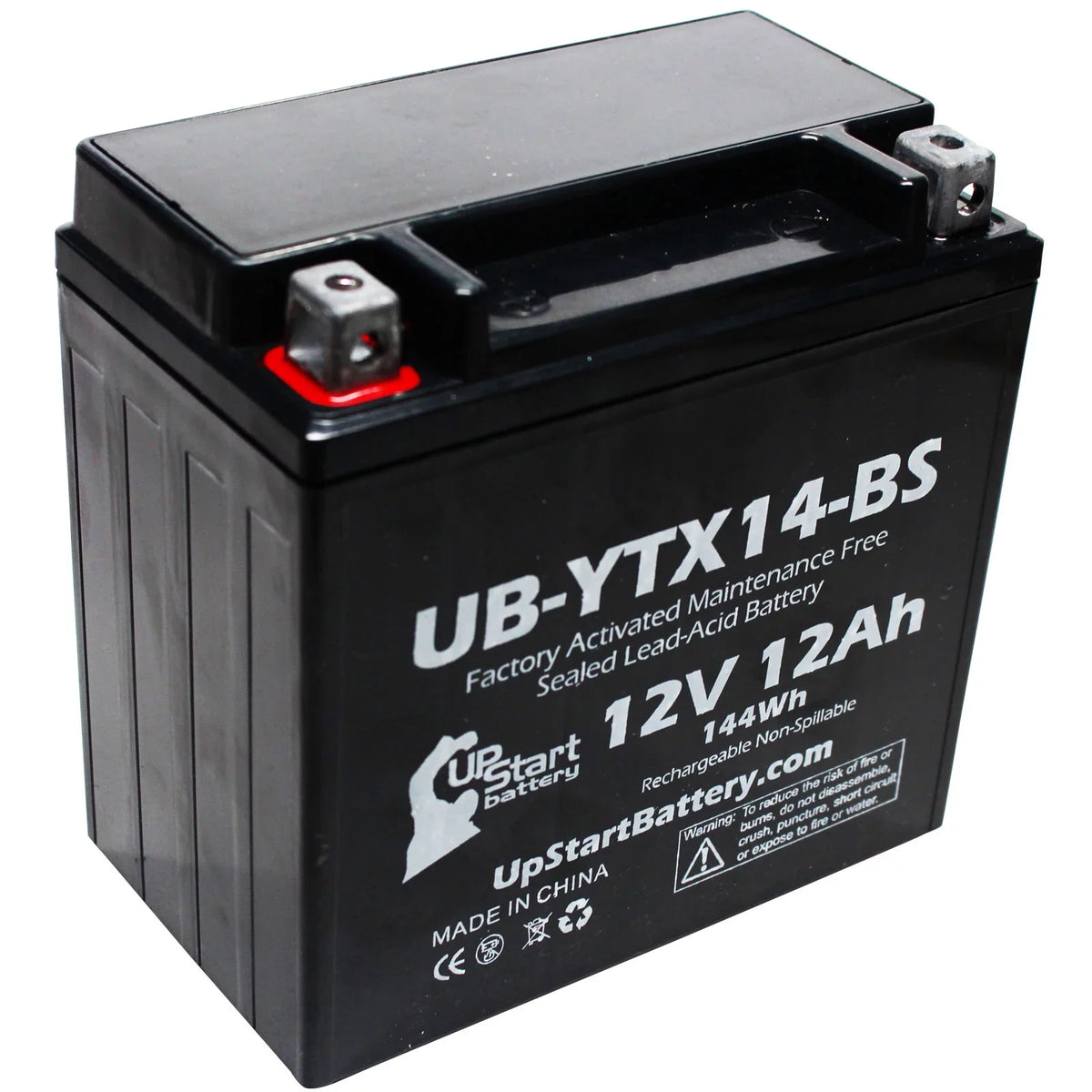5-Pack UpStart Battery Replacement for 2012 F800ST, GS 800 CC Factory Activated, Maintenance Free, Motorcycle Battery - 12V, 12AH, UB-YTX14-BS