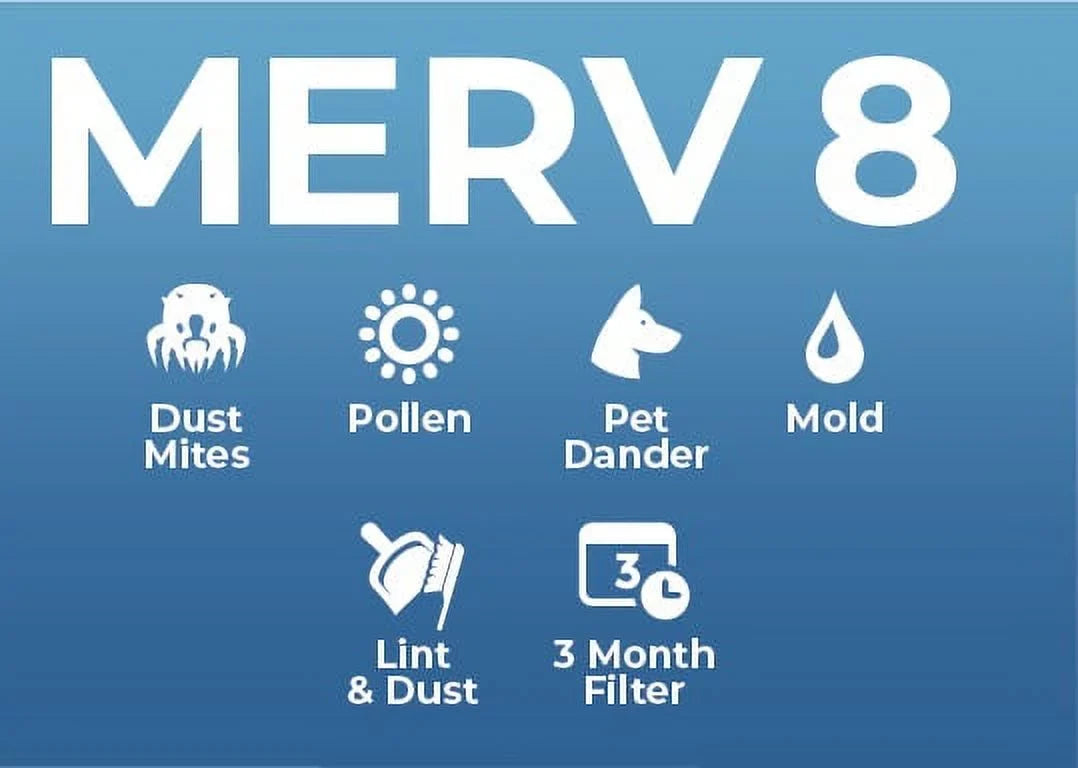 14x24x1 MERV 8 ( MPR 600, FPR 5-6 ) 1" Air Filters for AC & Furnace. 4 Pack. Exact Size: 13-1/2 x 23-1/2 x 3/4